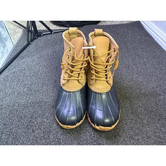 Cabelas Duck Boots Wemons  Brown Steel Shank Lace Up High Top Hunting Sz 6 - Picture 1 of 7